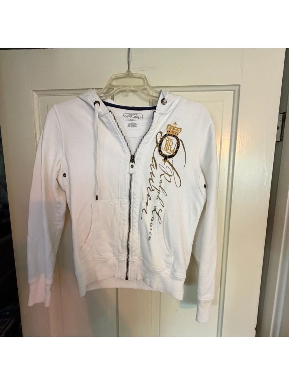 Lauren Jeans Company Ralph Lauren White Full Zip Hoodie Size XS